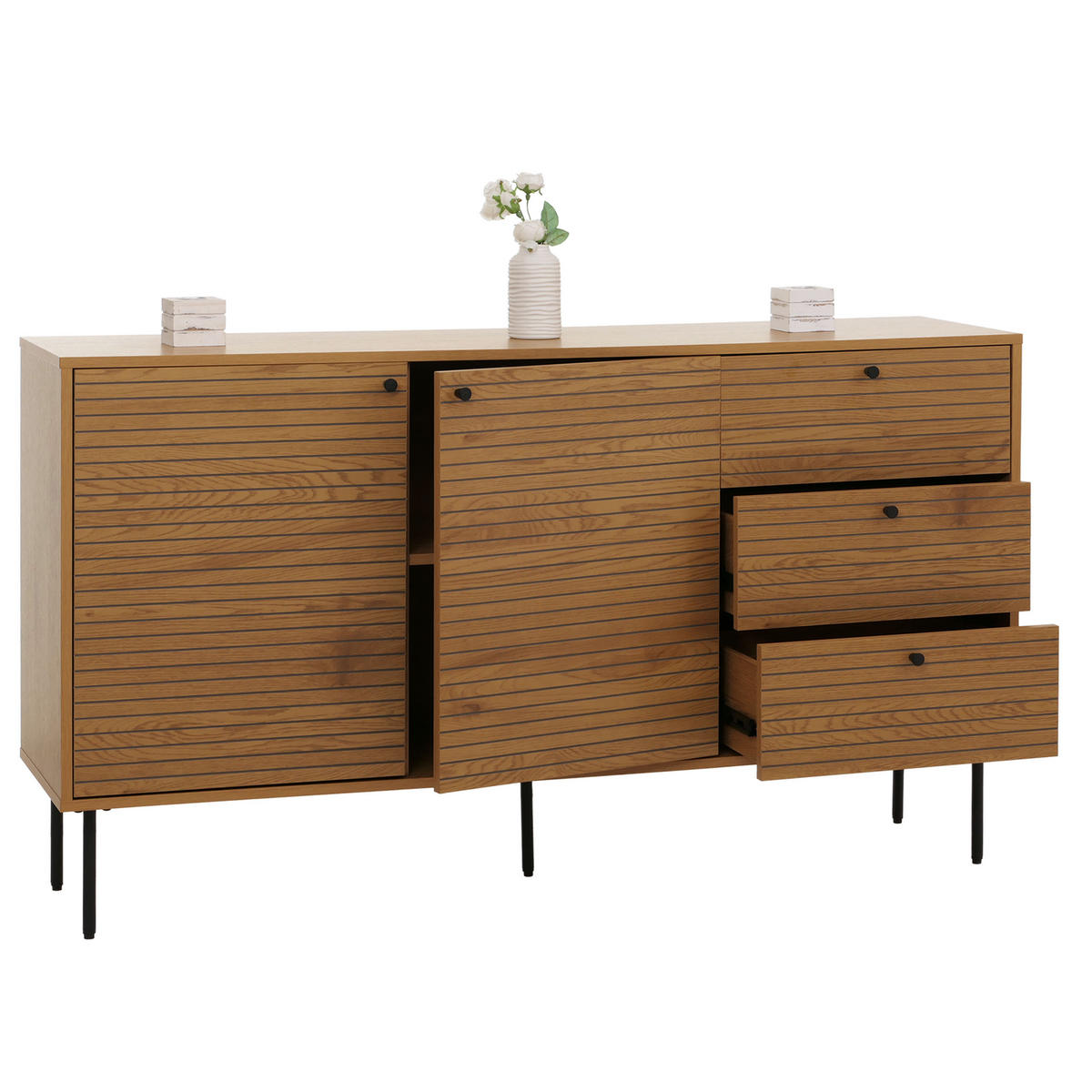KOMMODE Braun - Braun, Metall (150/85/40cm) - MCW