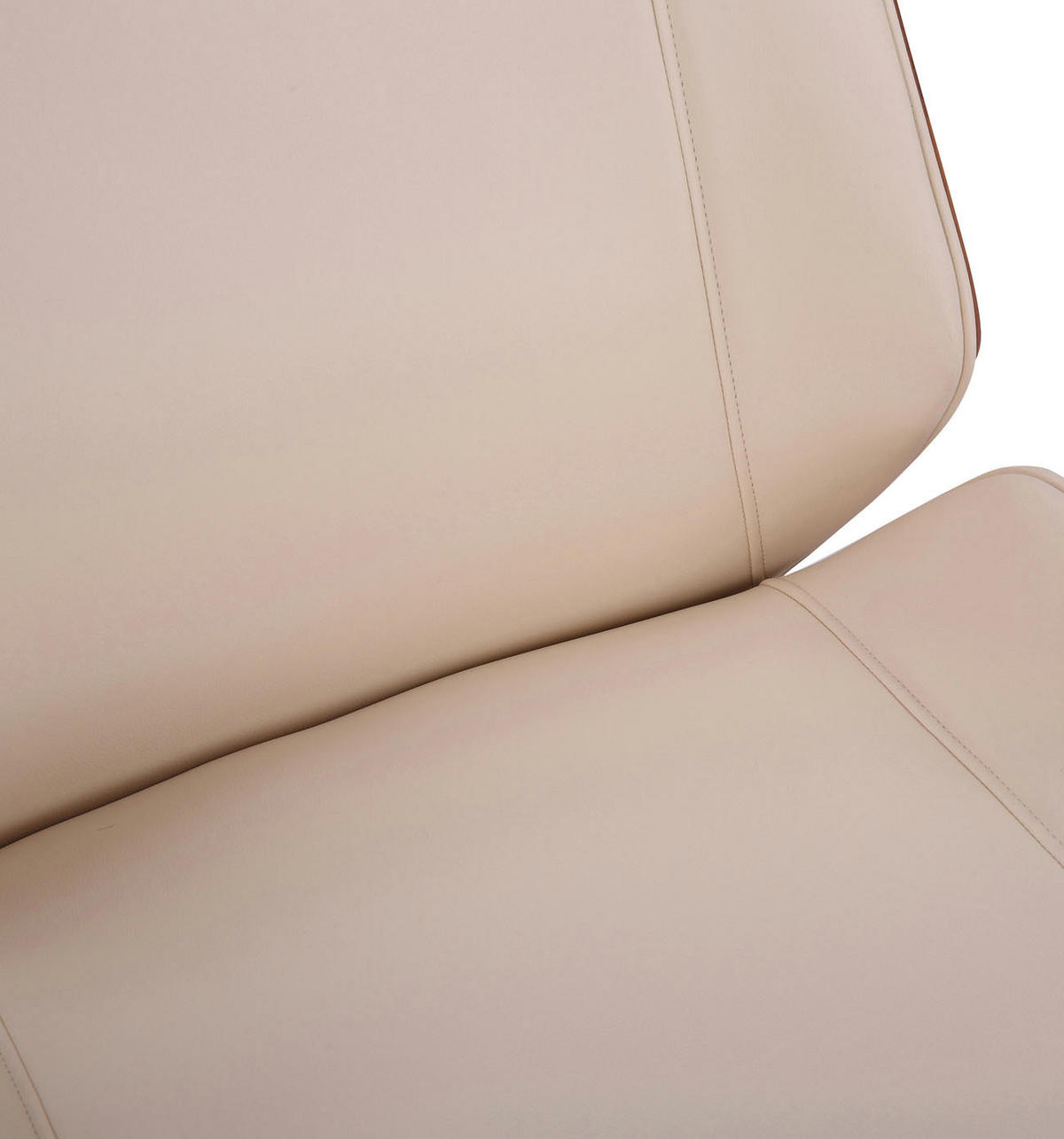 DREHSTUHL Lederlook Walnuss/Creme - Chromfarben/Walnussfarben, Textil/Metall (58/110/66cm) - CLP