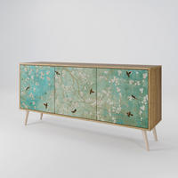 SIDEBOARD BLOOMING CHARM, Eicheneffekt, 164,5x42x77,5 cm, 3 Türen - Eichefarben/Buchefarben, Holzwerkstoff/Buchenholz (164.5/77.5/42cm) - SpaceRebels