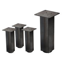 TISCHBEINE 4er Set I-Design H:30 cm Industrial 8x8 cm - Dunkelgrau, Metall (14/30/14cm) - ML-DESIGN