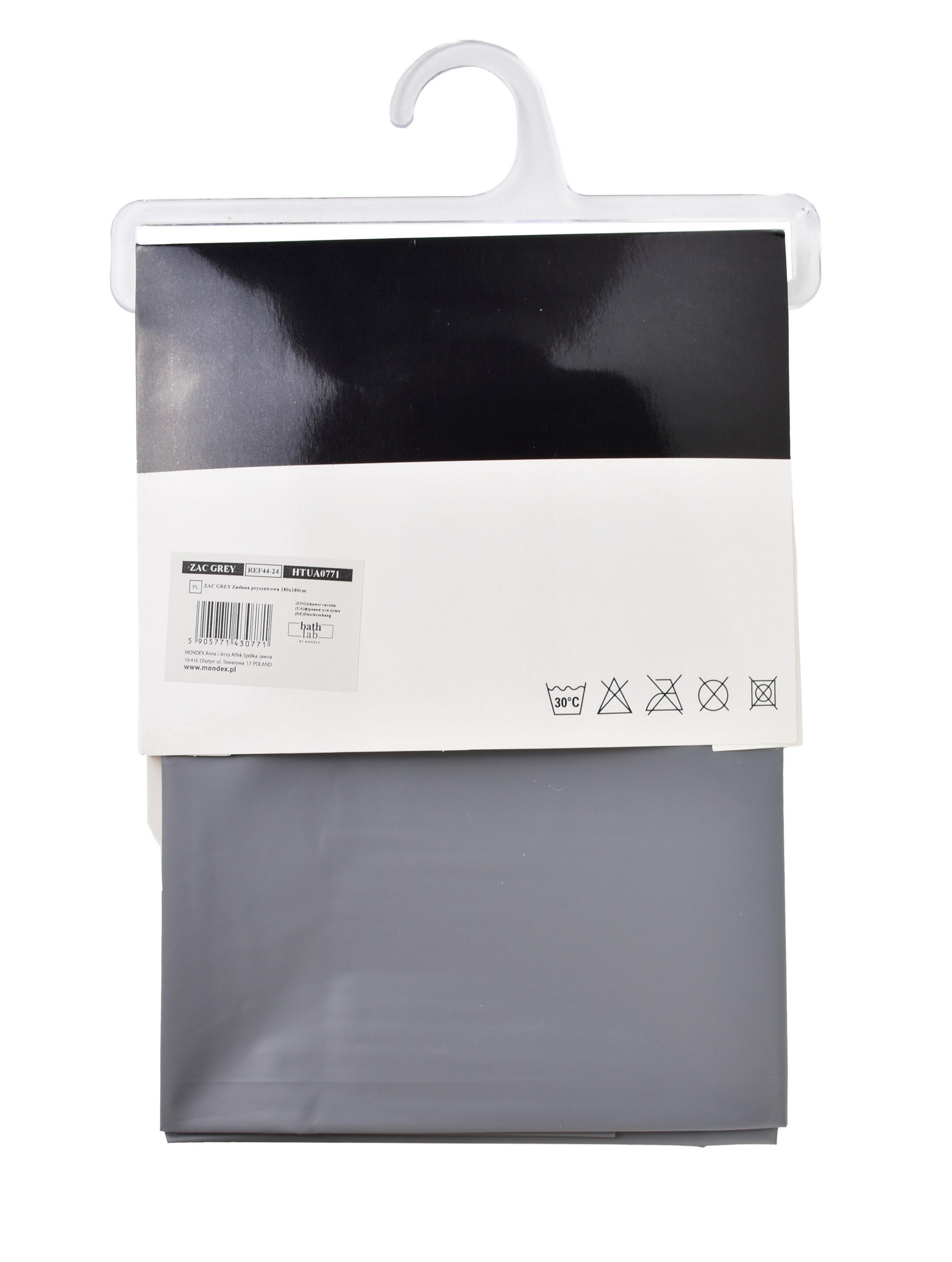 DUSCHVORHANG Zac Grau 180/180/180 cm Textilien - Grau, Textil (180/180cm) - Mondex