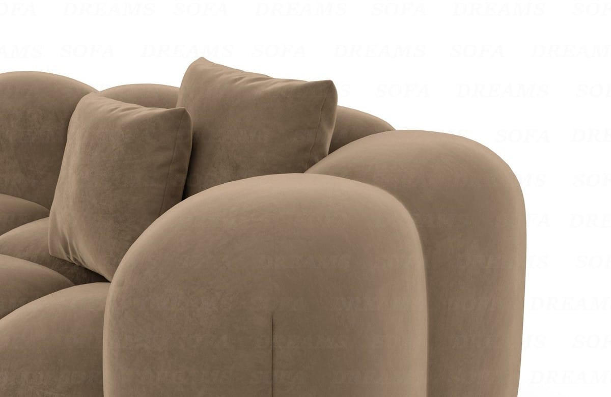 WOHNLANDSCHAFT Cloud Braun Samtstoff - Braun, Kunststoff (314/72/184cm)