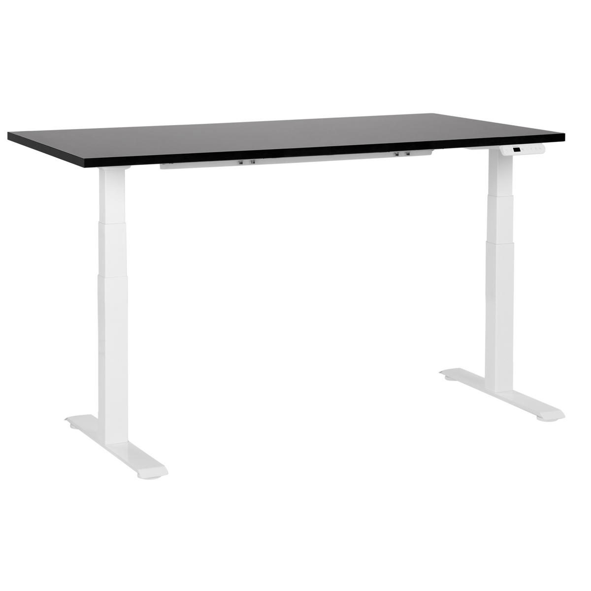 HÖHENVERSTELLBARER SCHREIBTISCH Elektrisch 160/72 cm Schwarz Destin III - Schwarz/Weiß, Holzwerkstoff (72/160/63cm) - Beliani