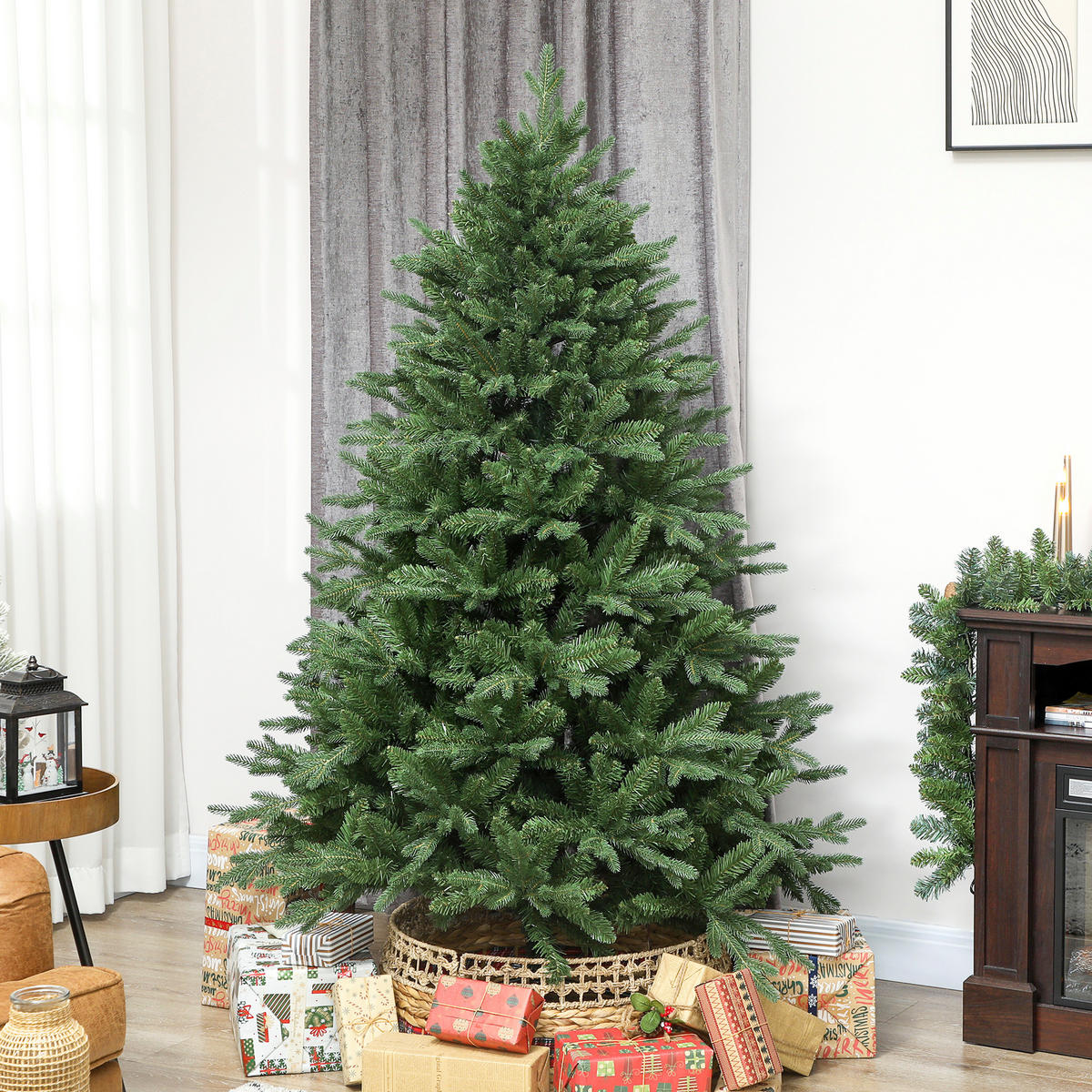 KÜNSTLICHER-WEIHNACHTSBAUM, 180 cm Kiefernbaum künstlich mit 3026 Spitzen - Grün, Kunststoff (180cm) - HOMCOM