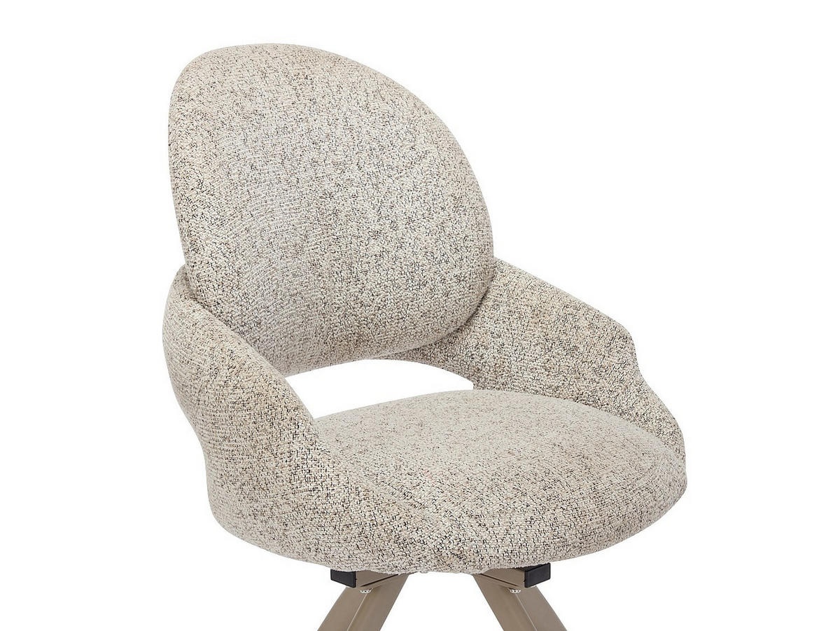 STUHL - 57cm x 59.5cm - Polyester - cremefarben - VALIANA - Creme, Textil (57/92/59.5cm) - Vente-Unique