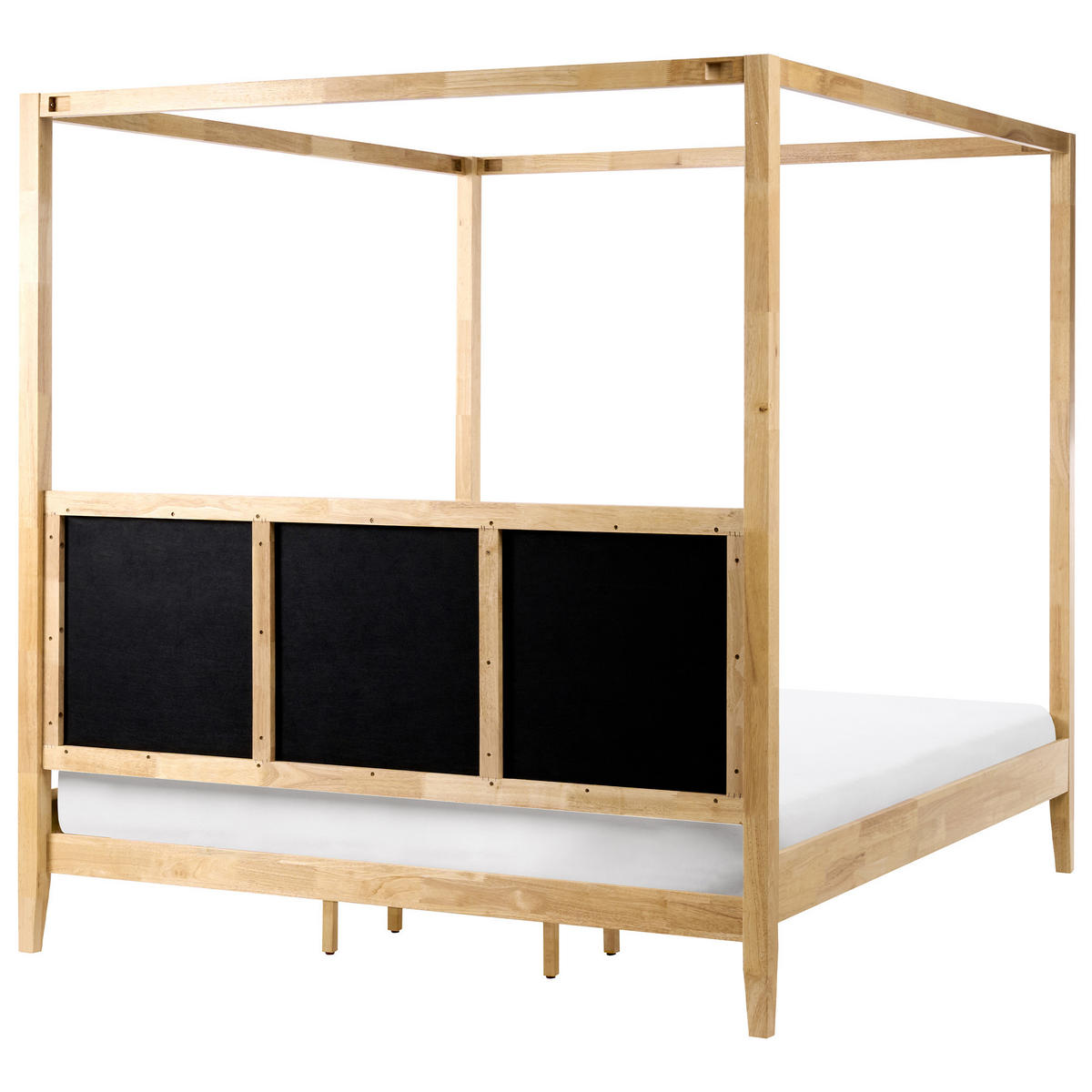 HIMMELBETT Holz 180/200 cm Hellbraun Haillicourt - Hellbraun/Beige, Holz (180/200cm) - Beliani