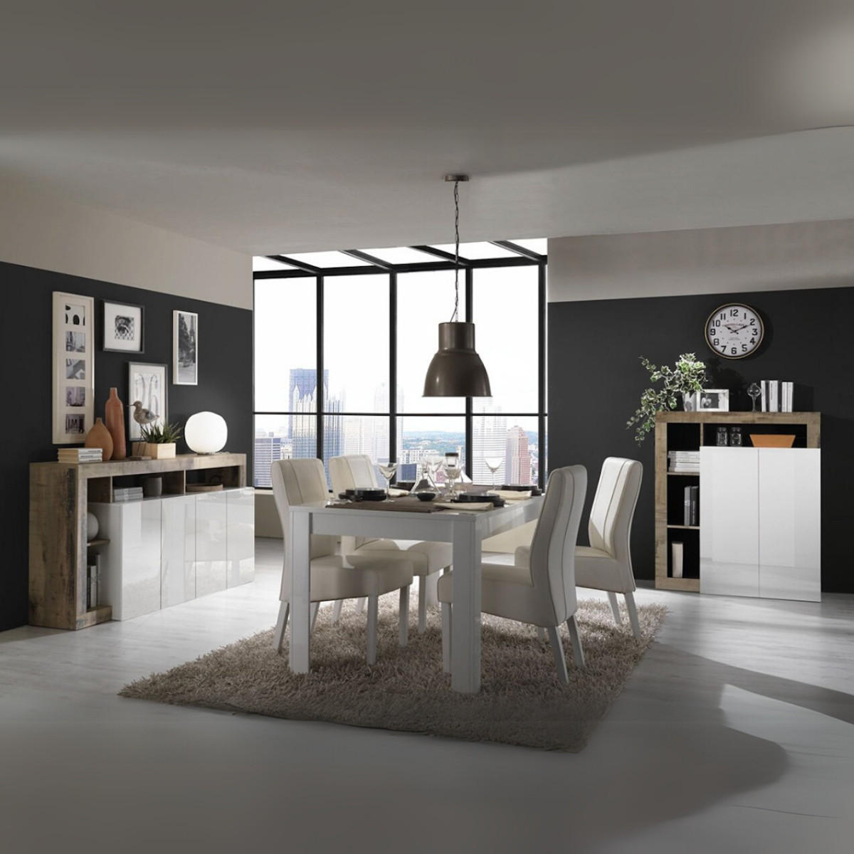 SIDEBOARD 4 Türen Frankfurt - L184 cm - Weiß, Holzwerkstoff (42/93/184cm) - Calicosy