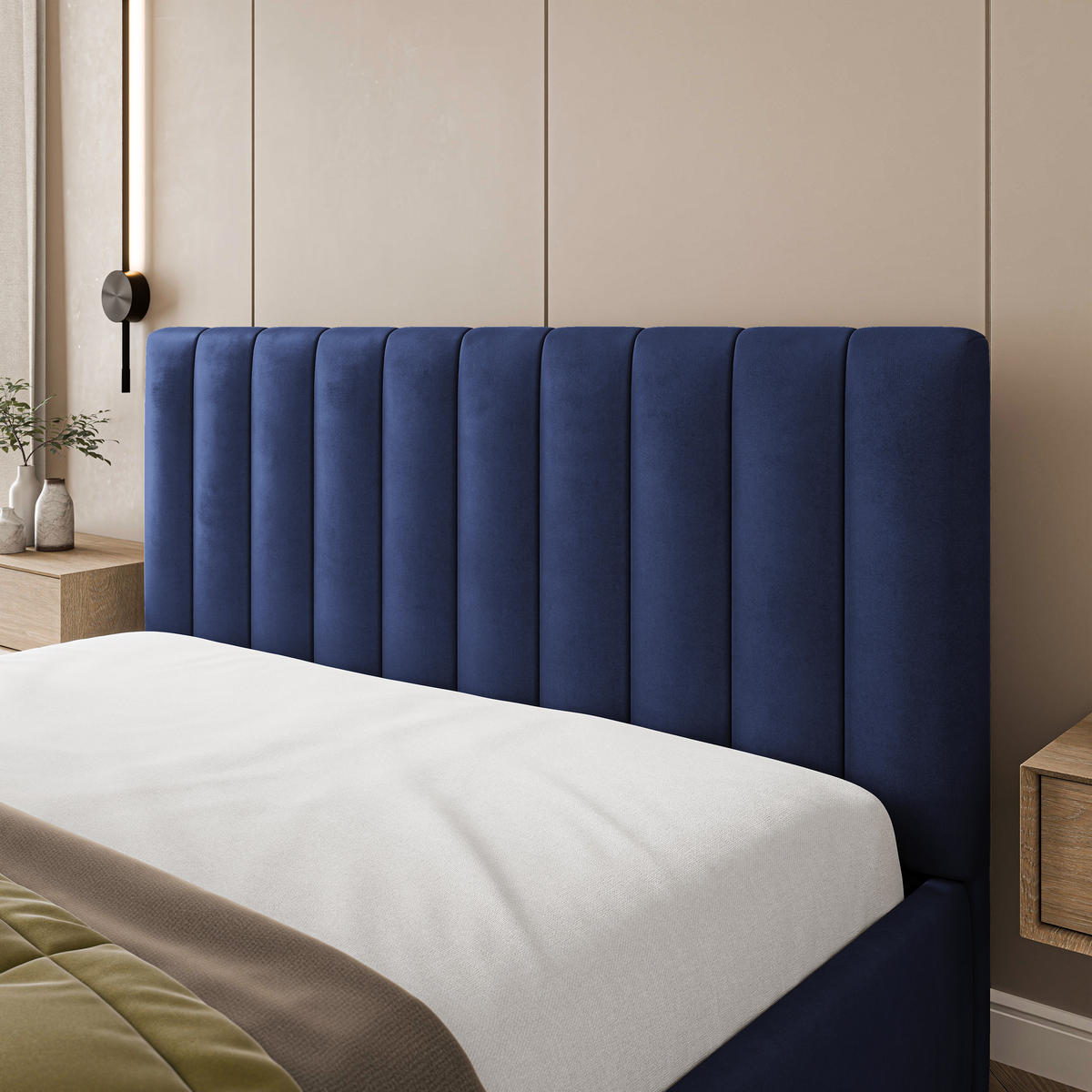 POLSTERBETT DEMERA MGV 120x200 cm mit Bettkästen - Blau - Blau, Holz (120/200cm) - MASSENO
