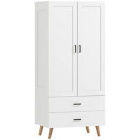 KLEIDERSCHRANK Weiß 80/54/180 cm - Weiß, Holz/Metall (54/180/80cm) - PANGIVO
