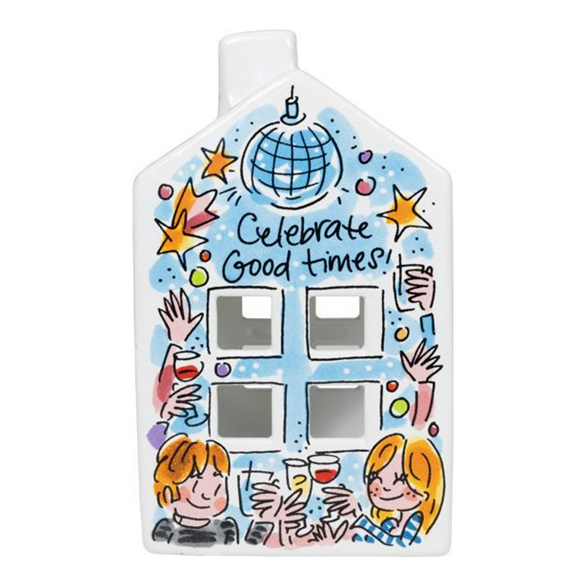 TEELICHTHALTER Zuhause in Bunt - 14,5cm - Multicolor, Keramik (8.5/14.5/8.3cm) - Blond Amsterdam