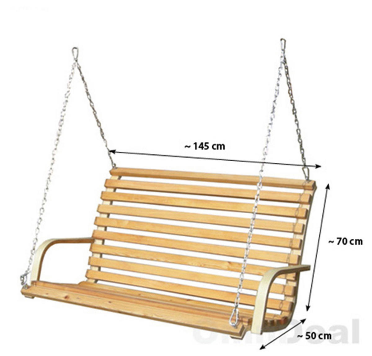 HOLLYWOODSCHAUKEL-BANK bis 260kg, 146/100/70cm, Braun - Braun, Holz (100/70/146cm) - Amanka