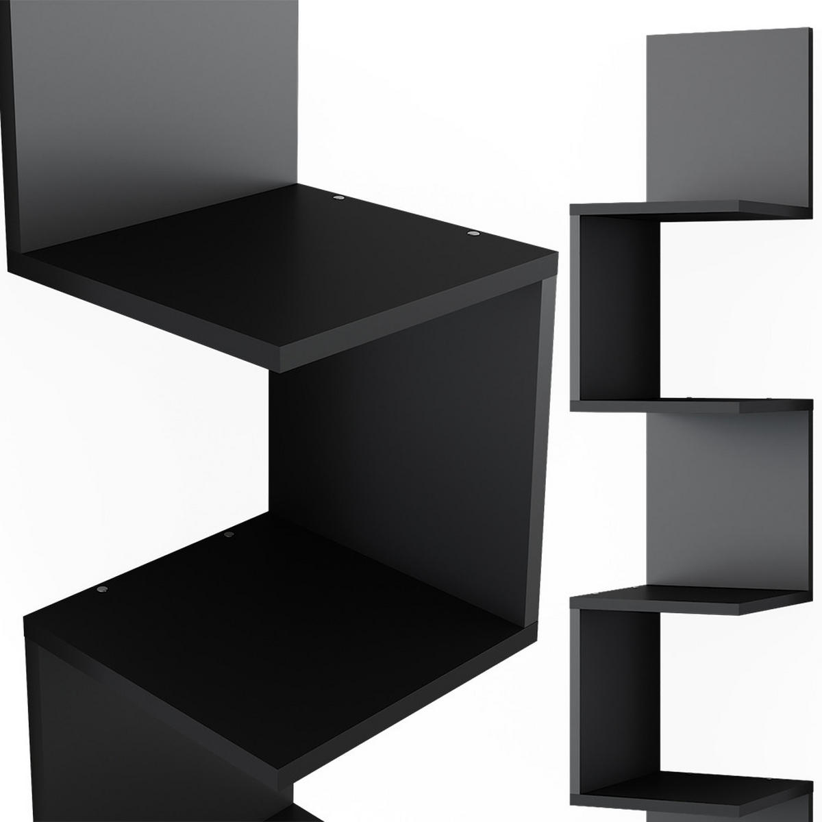 ECKREGAL Paolo Schwarz 28 x 175.4 cm 2er Set - Schwarz, Holzwerkstoff (28/175.4/28cm) - Vicco