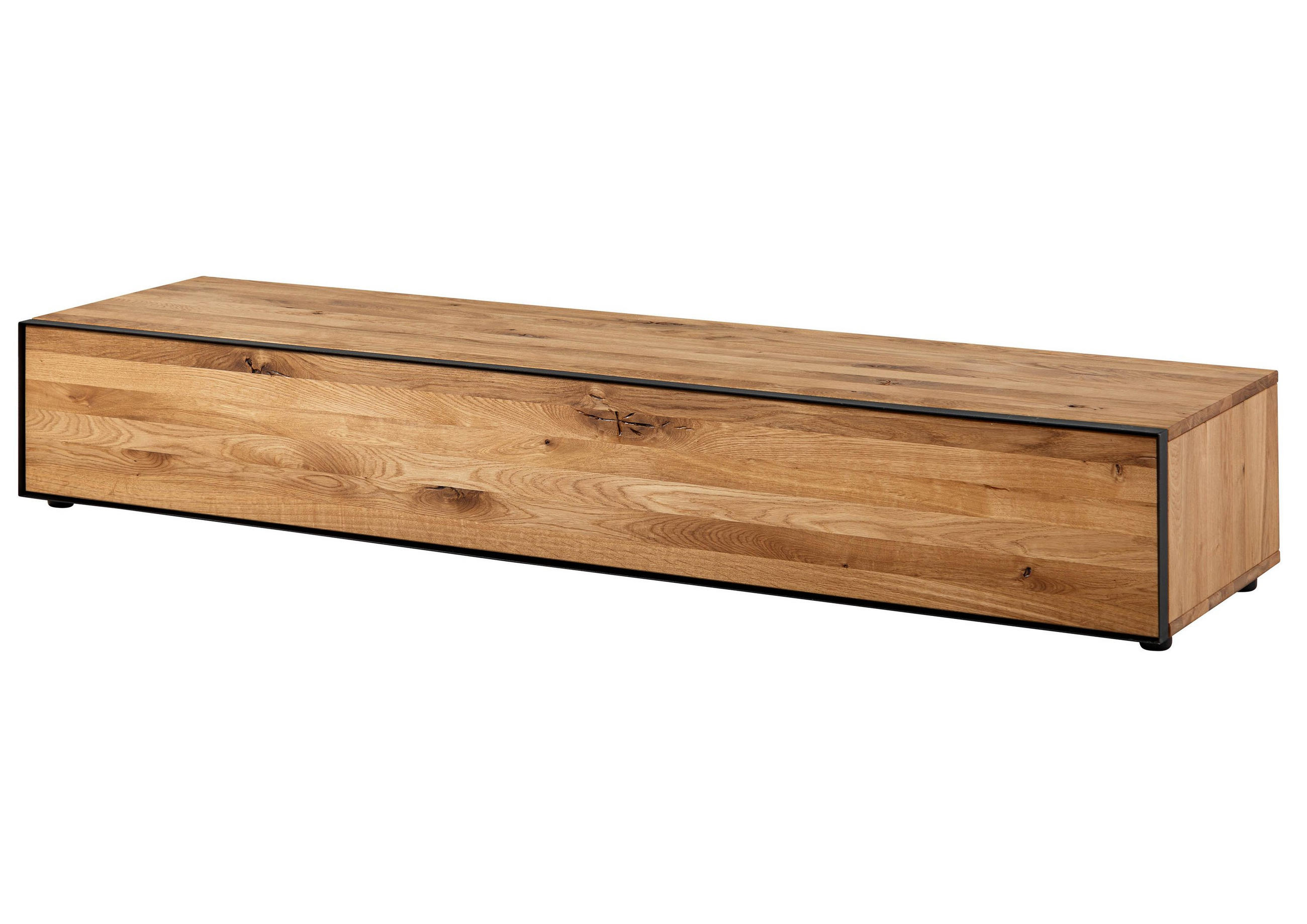 LOWBOARD Wildeiche 200x53x32 natur geölt STARNBERG #13 - Naturfarben, Holz (200/32/53cm) - Massivmoebel24