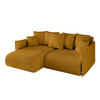 ECKSOFA mit Schlaffunktion und Bettkasten ONESK-L 208x165x40 Senfgelb Cord - Currygelb, Holzwerkstoff/Kunststoff (208/165cm) - ALTDECOR