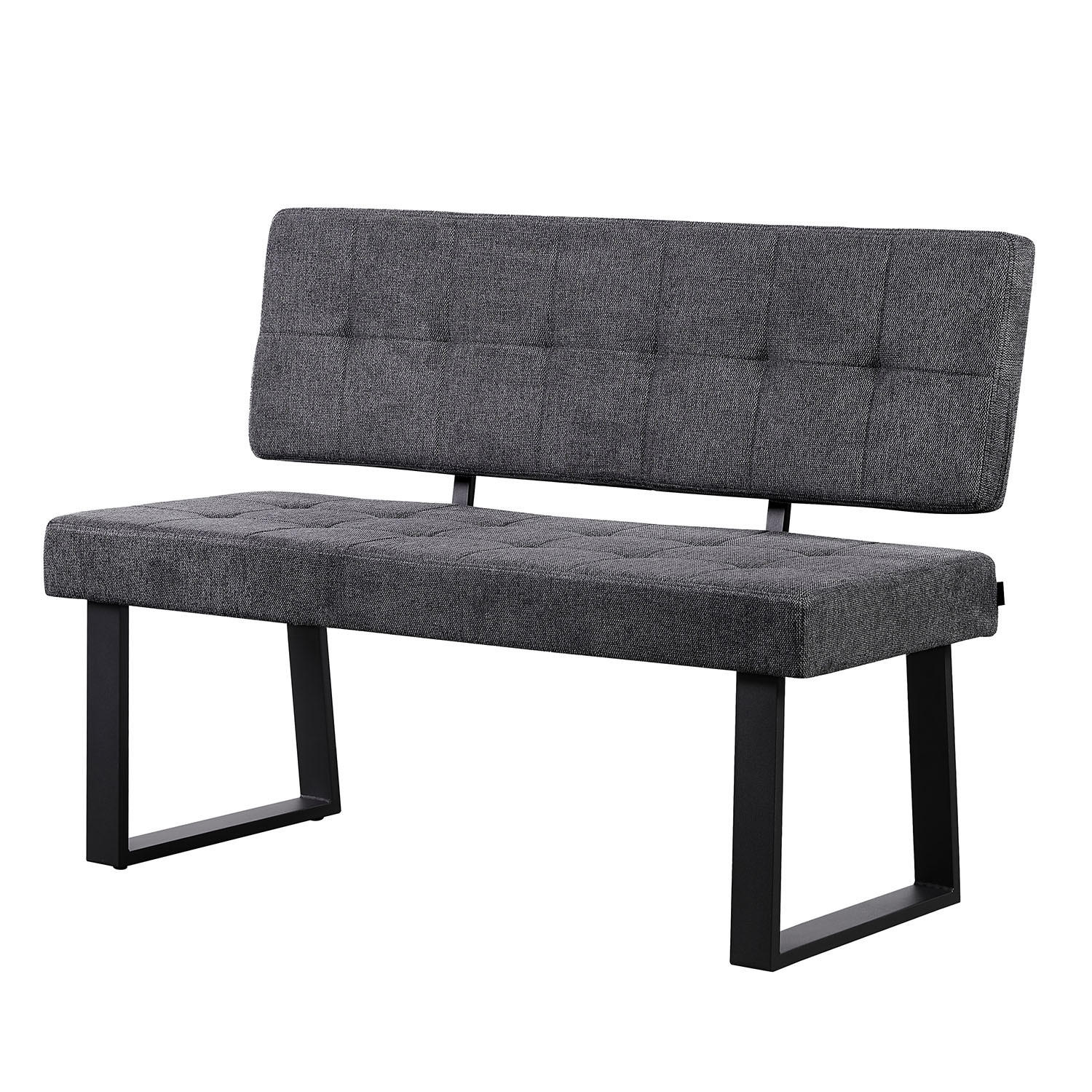 SITZBANK SIGFRID - Anthrazit, Textil/Metall (120/48/56cm) - B&D Home