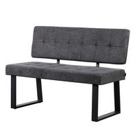 SITZBANK SIGFRID - Anthrazit, Textil/Metall (120/48/56cm) - B&D Home