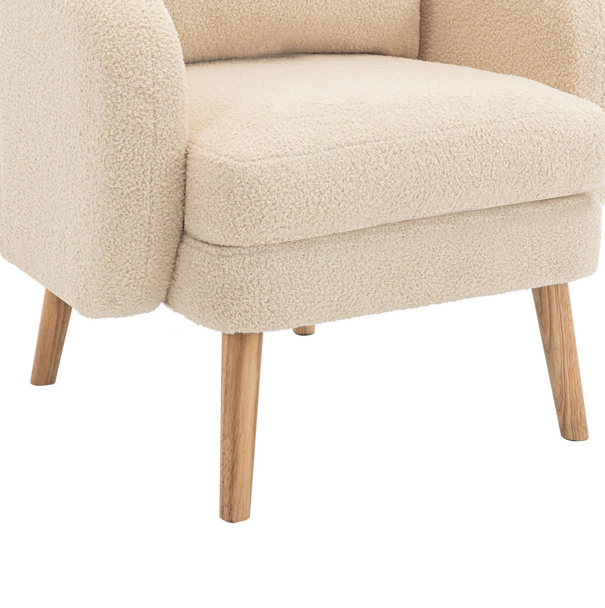 SESSEL 71/72/71 cm Beige aus Teddy mit Kissen - Beige, Textil (72/71/71cm) - OKMYHOME