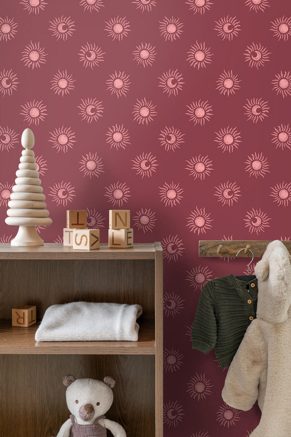TAPETE Sonnchen 50 x 900 cm - Rot, Papier (50/900cm) - ESTAhome