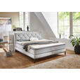 BOXSPRINGBETT 140/200 cm  in Silberfarben  - Silberfarben/Schwarz, KONVENTIONELL, Textil/Metall (140/200cm) - Carryhome