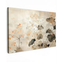 LEINWANDBILD Blumen - Japandi - Wabi sabi 30x20 cm - Sandfarben, Textil (30/20cm) - MuchoWow