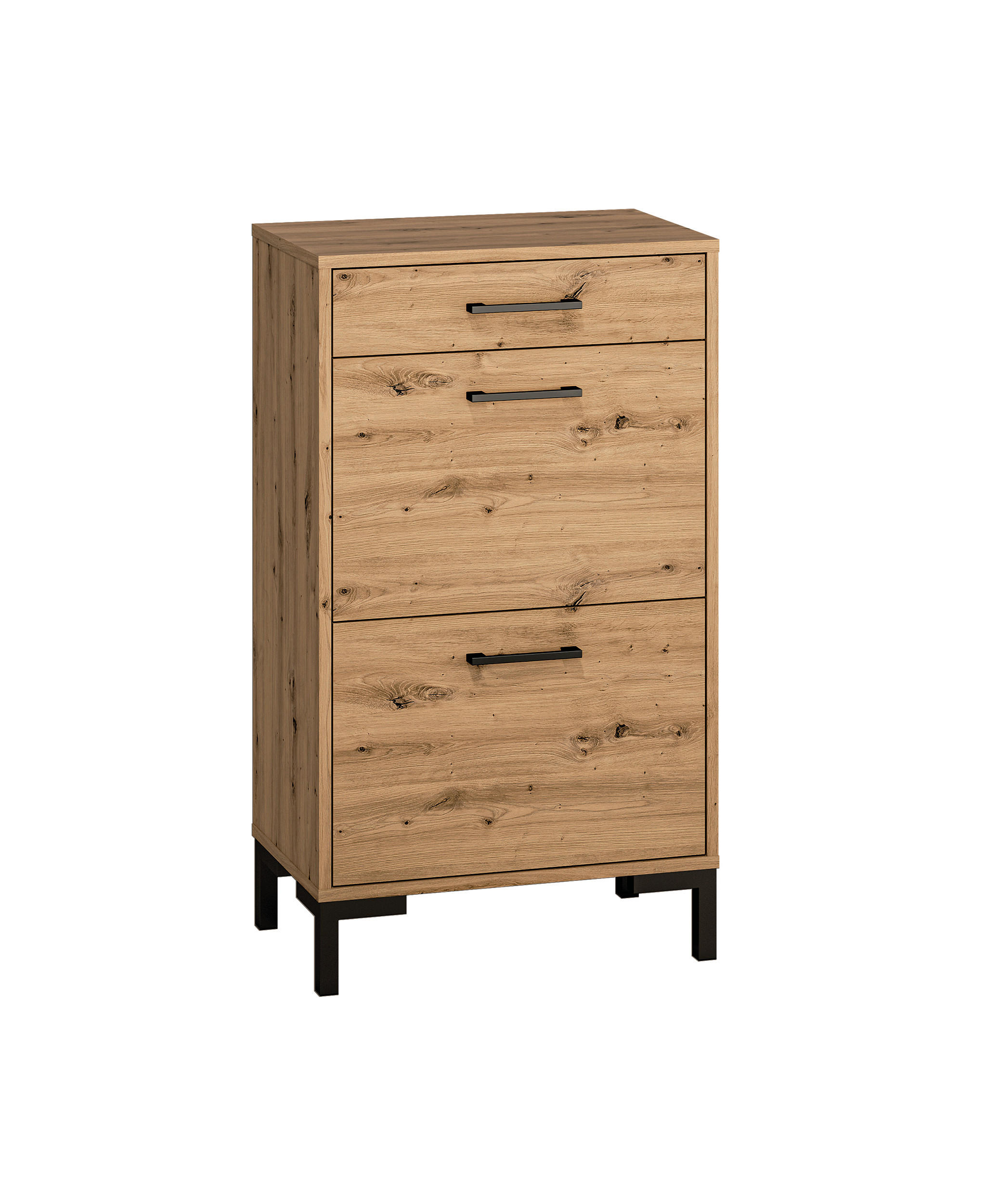 SCHUHSCHRANK Nevio Artisan Eiche 55 / 34 / 94cm - Eiche Artisan/Braun, Holz/Holzwerkstoff (55/94/34cm) - Feldmann-Wohnen