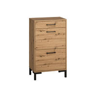 SCHUHSCHRANK Nevio Artisan Eiche 55 / 34 / 94cm - Eiche Artisan/Braun, Holz/Holzwerkstoff (55/94/34cm) - Feldmann-Wohnen