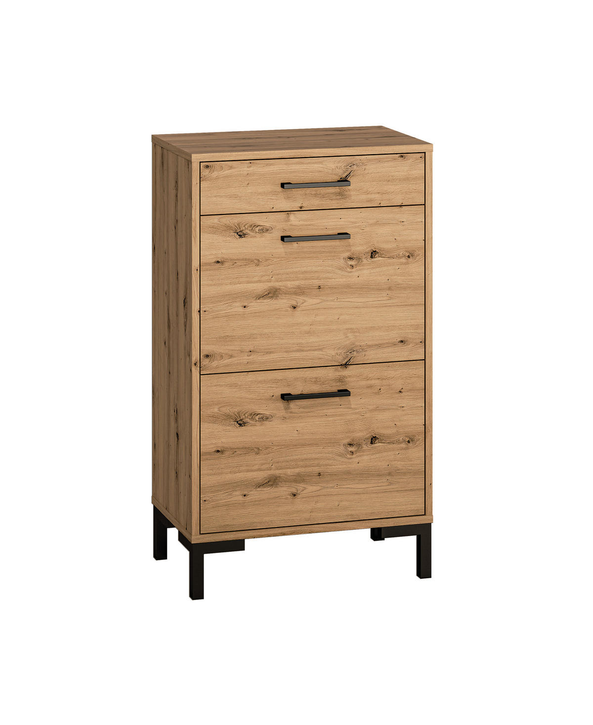 SCHUHSCHRANK Nevio Artisan Eiche 55 / 34 / 94cm - Eiche Artisan/Braun, Holz/Holzwerkstoff (55/94/34cm) - Feldmann-Wohnen