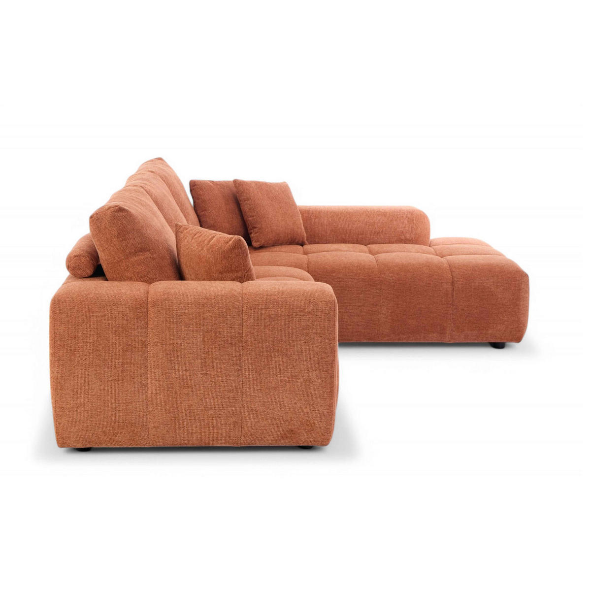 SOFA 3-Sitzer, Terrakotta - Rot, Textil (205/270cm) - Oviala