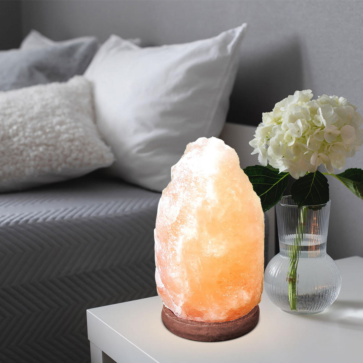 LED TISCHLEUCHTE Stone Braun - Braun, Holz (8.8/8.8/11.4cm) - Globo Lighting