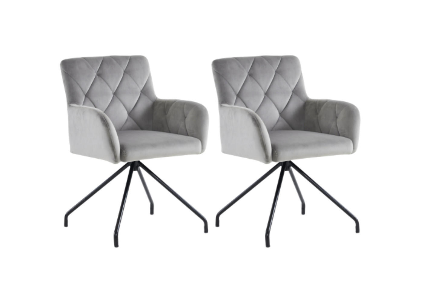 ESSZIMMERSTÜHLE Grey 2er-Set - Grau, Textil (59.69/58.42/59.69cm) - Urban Meuble