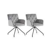 ESSZIMMERSTÜHLE Grey 2er-Set - Grau, Textil (59.69/58.42/59.69cm) - Urban Meuble