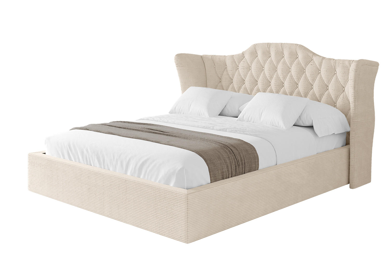 POLSTERBETT mit Bettkasten und Lattenrost, Boxbett ohne Matratze - ZORAN 180x200 Beige - Creme, Holzwerkstoff/Textil (180/200cm) - ALTDECOR