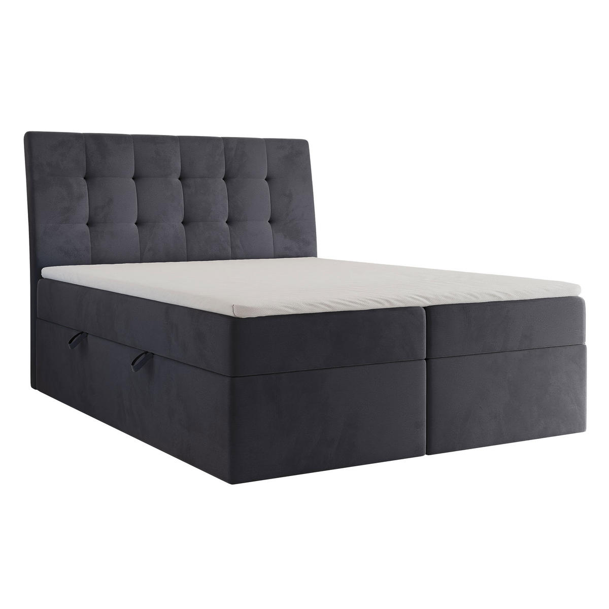 BOXBETT 200x200 cm mit Topper - Anthrazit, Textil (200/200cm) - Idohome