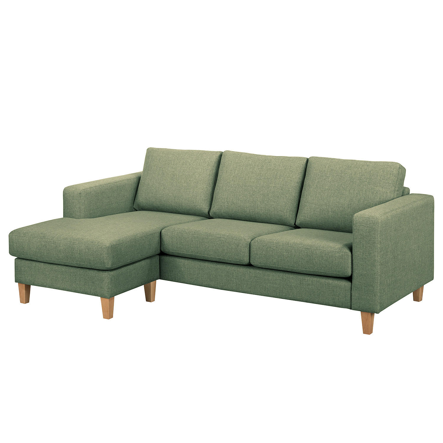 ECKSOFA 2-SITZER mit Longchair - Buchefarben/Pinienfarben, Holz/Buchenholz (214/140cm) - home24
