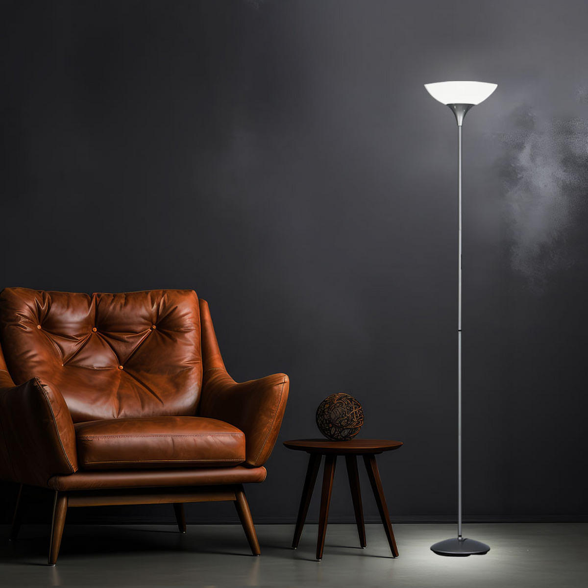 LED STEHLEUCHTE DEZWO Silber Metall - Silberfarben, Metall (28/28/180cm)