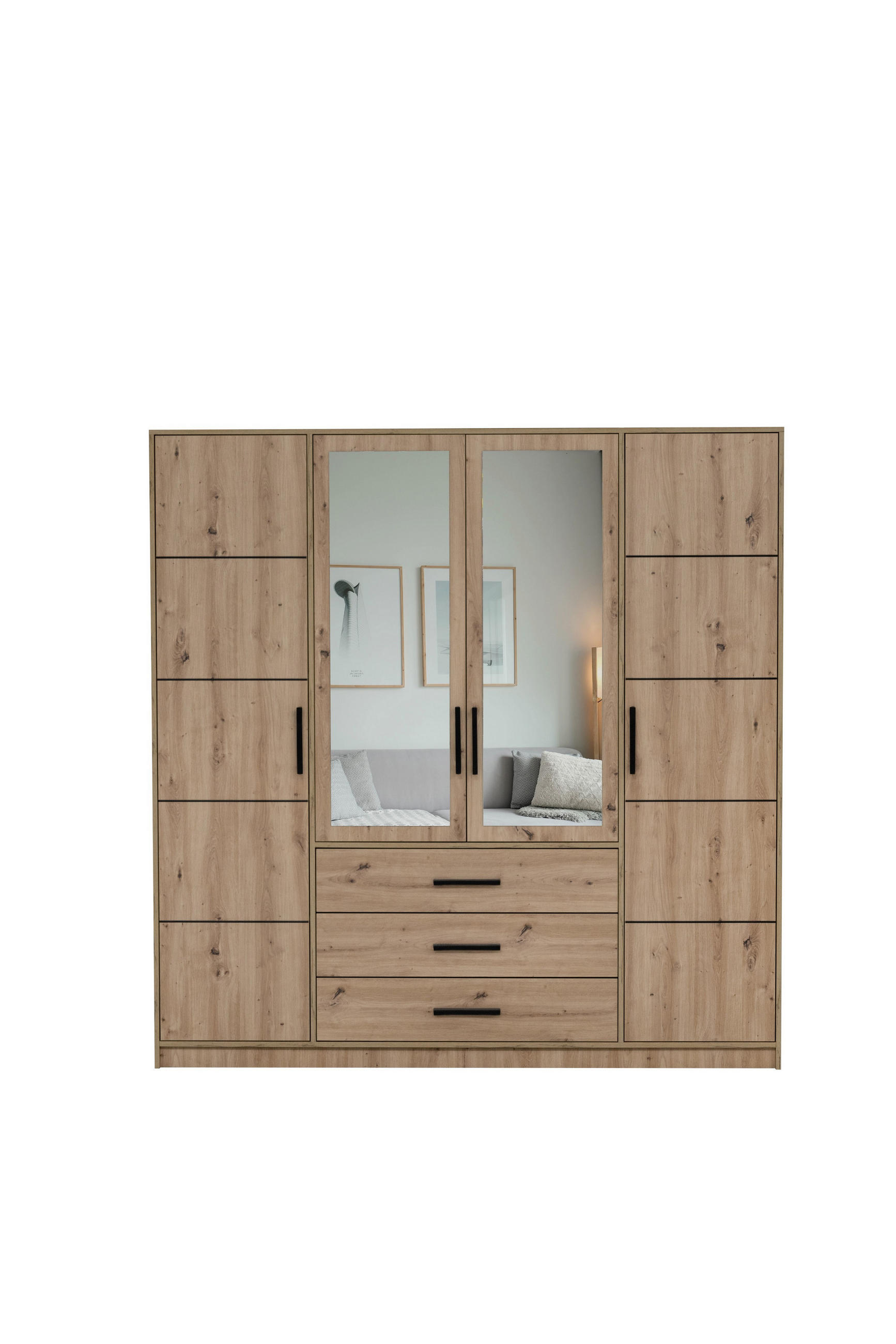 Masseno Drehtürenschrank Eiche Artisan 196x200x57.5 cm