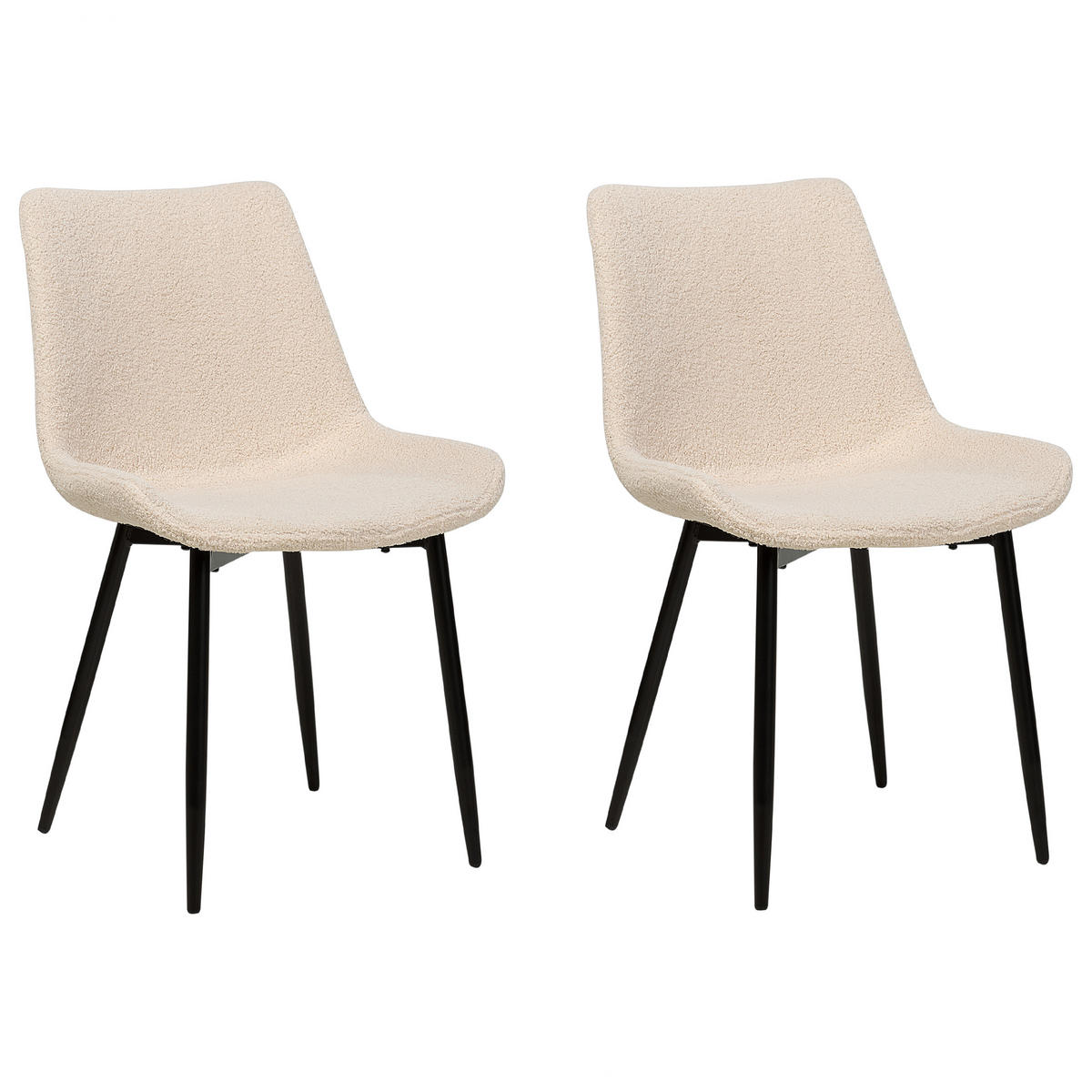 ESSZIMMERSTUHL 2er-Set Polyester Beige Avilla - Beige, Textil/Metall (51/82/59cm) - Beliani