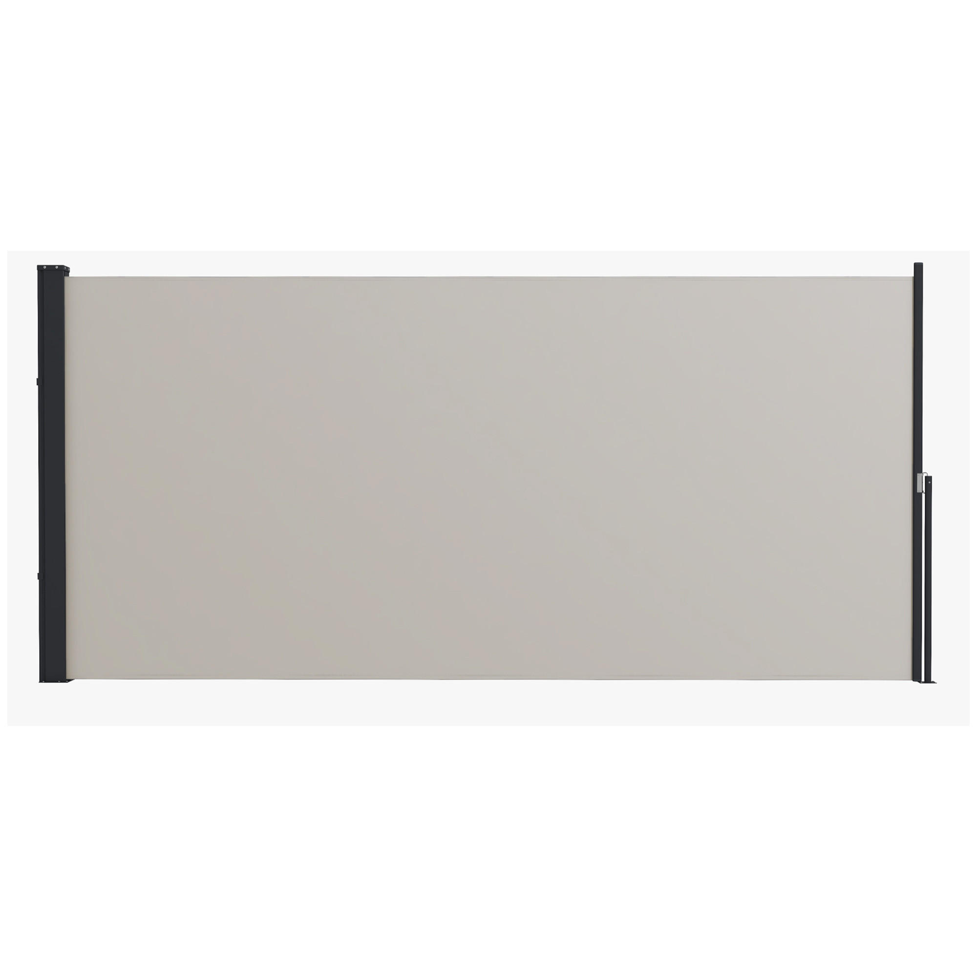 SEITENMARKISE, Hellgrau, 300L x 100H cm/300L x 140H cm, Polyesterstoff, Metall - Hellgrau, Kunststoff (140/140cm) - Outsunny