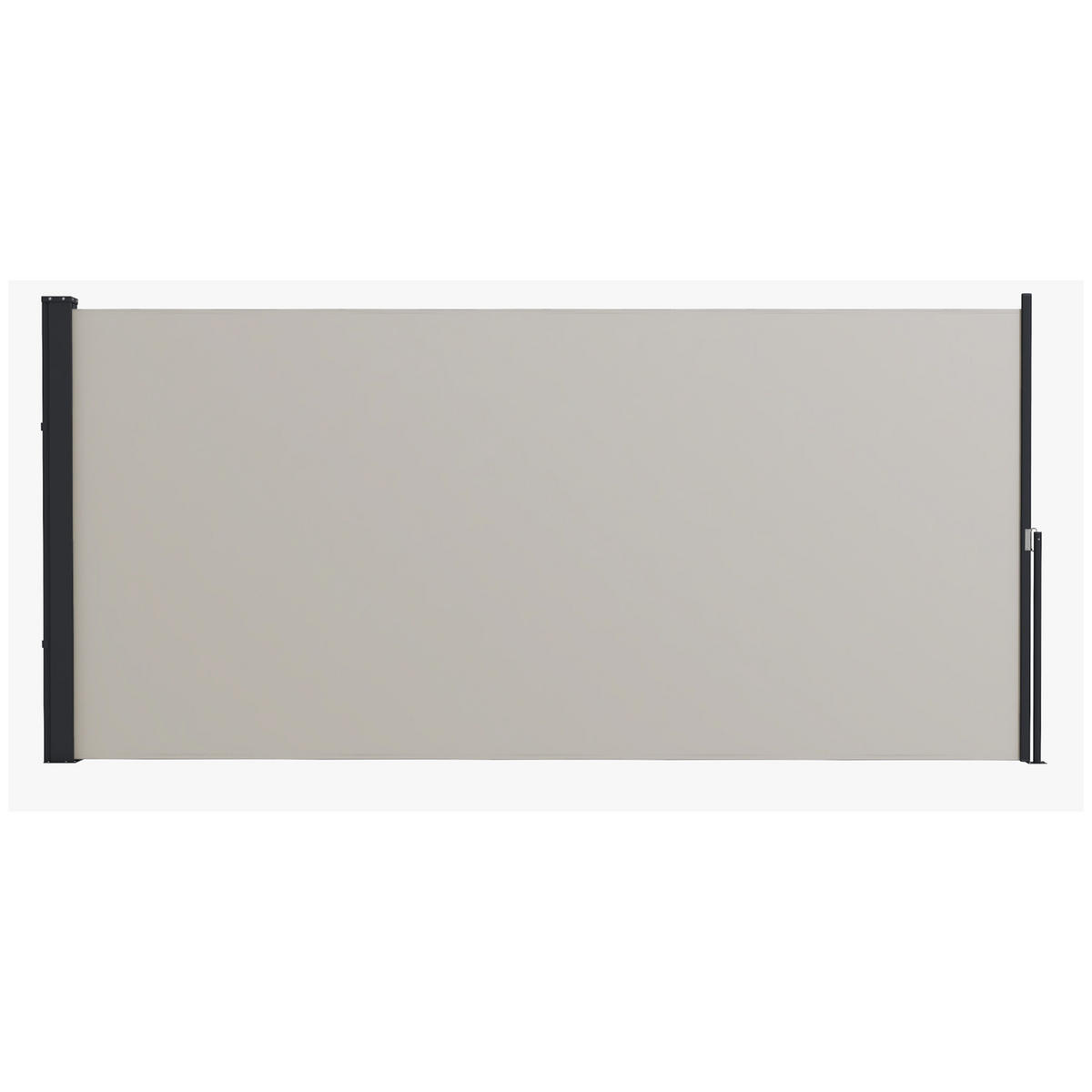 SEITENMARKISE, Hellgrau, 300L x 100H cm/300L x 140H cm, Polyesterstoff, Metall - Hellgrau, Kunststoff (140/140cm) - Outsunny