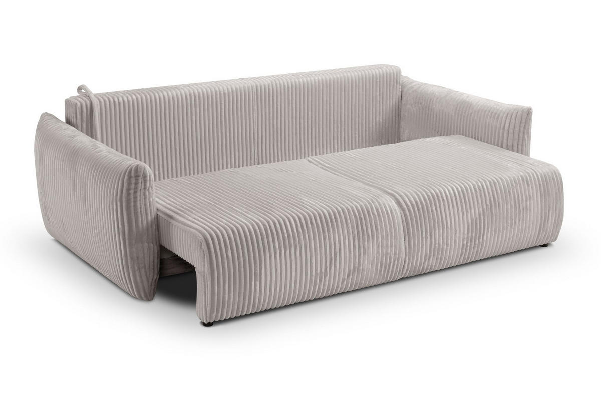 SOFA Hallora - Asche (Tilia 86) - Hellgrau, Holzwerkstoff (240/88/108cm) - Möblo