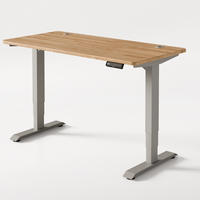 SCHREIBTISCH Elektrisch Höhenverstellbarer HomePro 140x70cm Grau/Massive Eiche mit Memory-Funktion, Anti-Kollisions Technologie - Eichefarben/Grau, Holz (70/140/63.5cm) - Desktronic