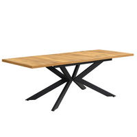 AUSZIEHTISCH MALTEK 140-220/90/76 cm - Schwarz/Braun, Metall (90/140/76cm) - DUBI Möbel