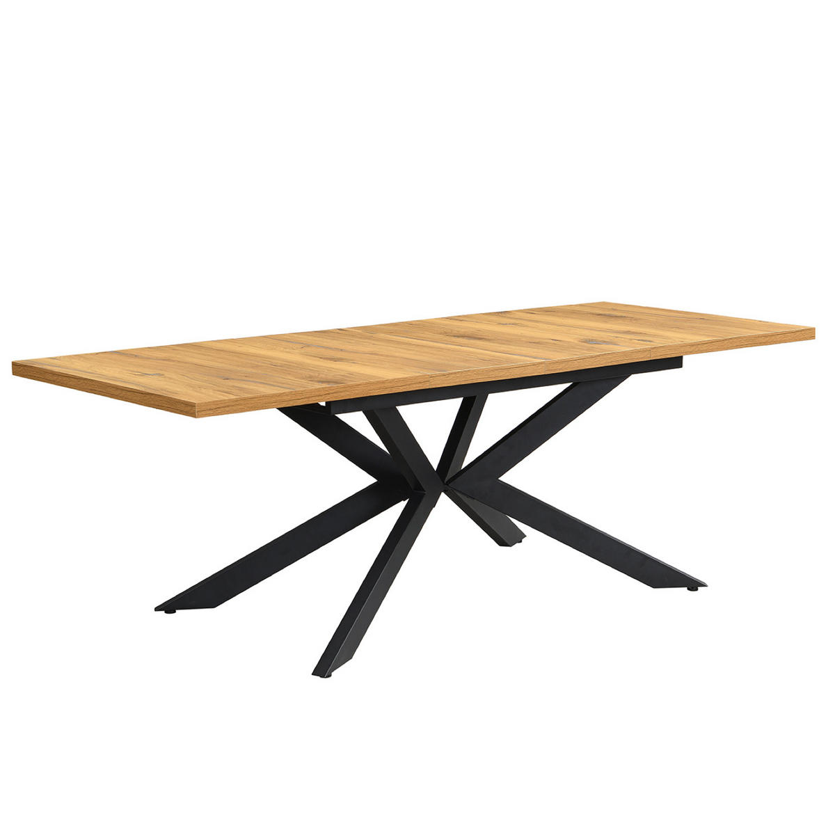 AUSZIEHTISCH MALTEK 140-220/90/76 cm - Schwarz/Braun, Metall (90/140/76cm) - DUBI Möbel