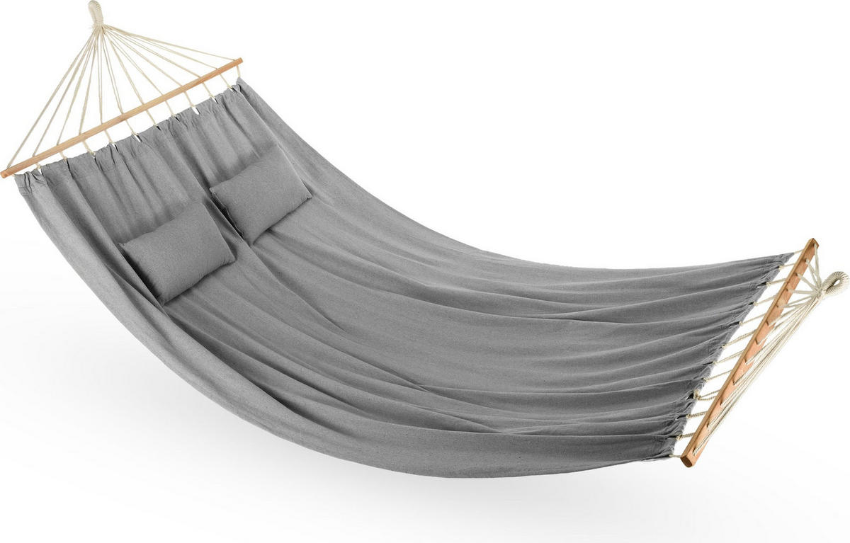 HÄNGEMATTE 200/150 cm, bis 200 kg, für 2 Personen - Grau, Textil (200/1/150cm) - Outtec