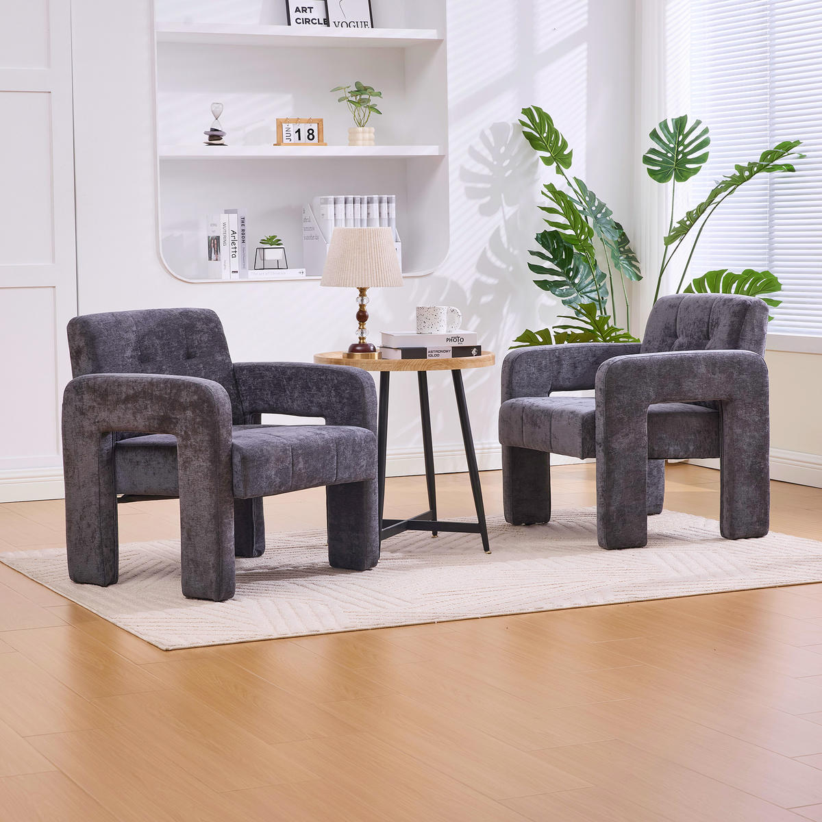 POLSTERSESSEL Chenille 67x69x74 cm Polstersessel Belastbar,Grau - Schwarz, Textil/Metall (67/74/69cm) - PARAFTA HOME