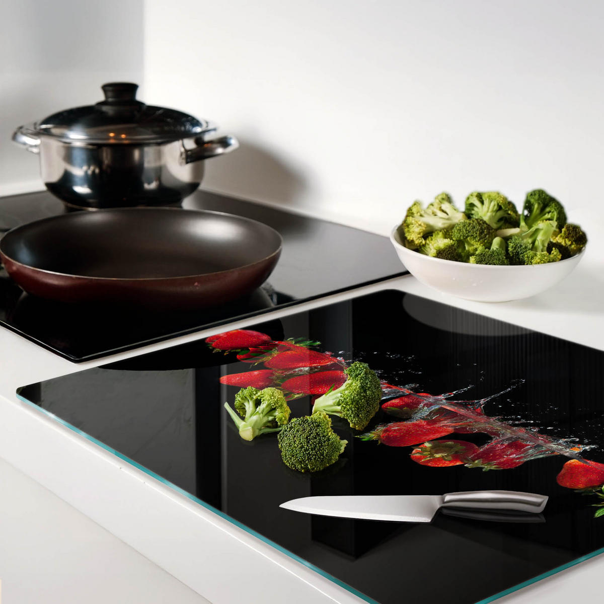 GLASPLATTE 60x52 cm Erdbeerwasser - Rot, Glas (60/0.4/52cm) - TULUP