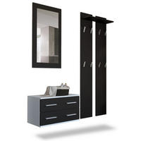 GARDEROBE Kioto Front in Schwarz matt - Schwarz, Holzwerkstoff (170/200/35cm) - Vladon