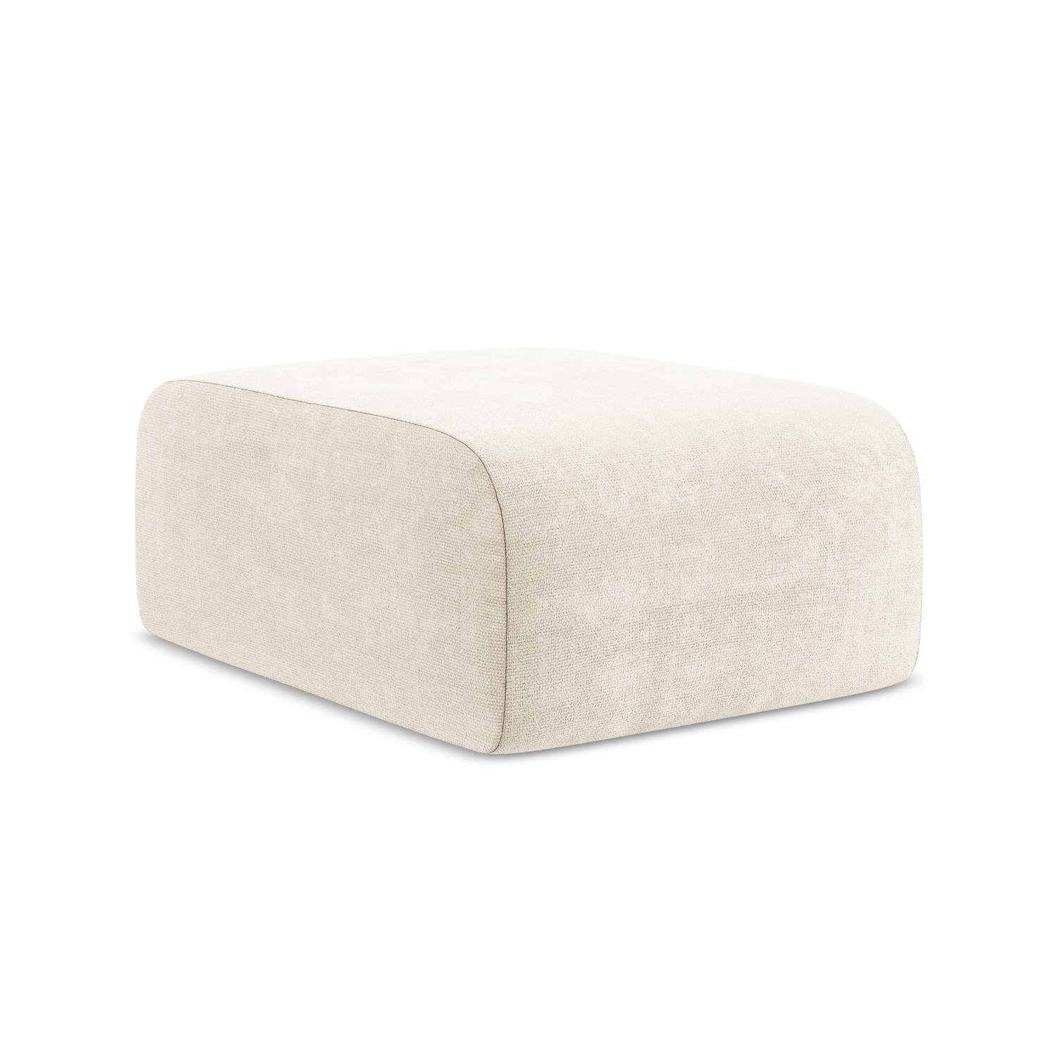 POUF Chenille Stoff Beige - Creme/Schwarz, Holzwerkstoff/Kunststoff (72/42/94cm) - LaMiaSofa