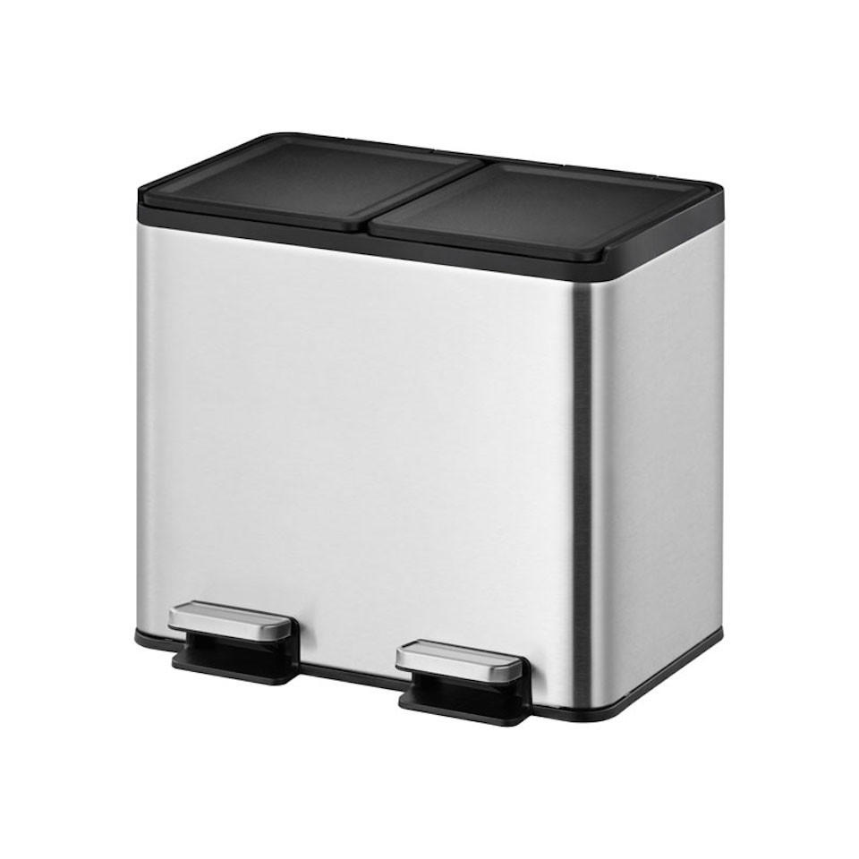 MÜLLEIMER rechteckig 20 Liter 37x40,3x33,2 cm Silber - Silberfarben, Metall (40.3/36.9/33.2cm) - PROREGAL