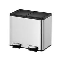 MÜLLEIMER rechteckig 20 Liter 37x40,3x33,2 cm Silber - Silberfarben, Metall (40.3/36.9/33.2cm) - PROREGAL